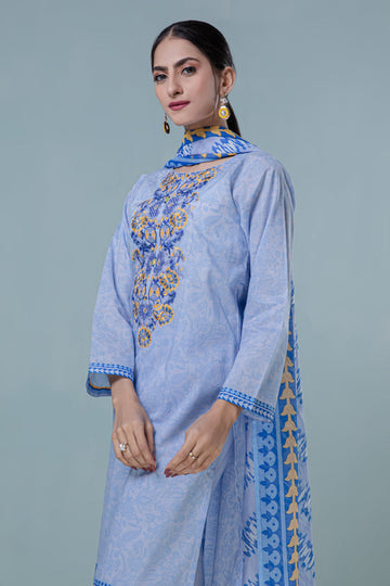 Bonanza Satrangi Sky Blue Lawn Suit Rsk223p69 Eid Pret 2022 Online Shopping